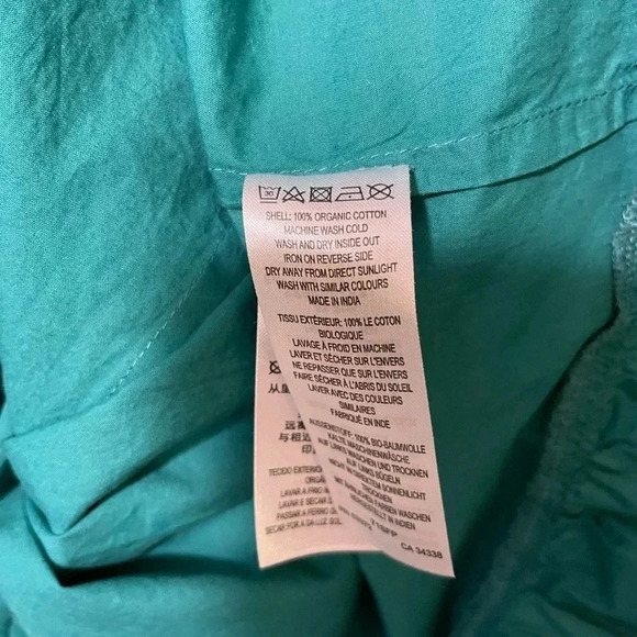 French Connection Jewel Green Smocked Top Puff Sleeve Dress Ruffle Hem Size Med - Picture 4 of 4